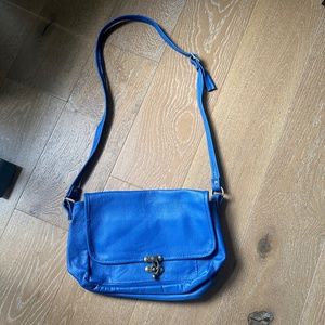 Handmade in Italy Italian Cobalt Blue Leather Bag (brand new, never been used)
